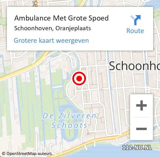 Locatie op kaart van de 112 melding: Ambulance Met Grote Spoed Naar Schoonhoven, Oranjeplaats op 25 maart 2024 10:43