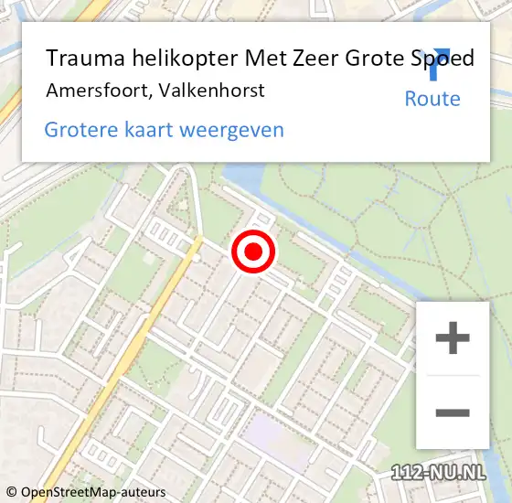 Locatie op kaart van de 112 melding: Trauma helikopter Met Zeer Grote Spoed Naar Amersfoort, Valkenhorst op 25 maart 2024 10:43