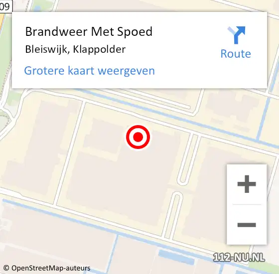 Locatie op kaart van de 112 melding: Brandweer Met Spoed Naar Bleiswijk, Klappolder op 25 maart 2024 11:00