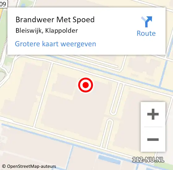 Locatie op kaart van de 112 melding: Brandweer Met Spoed Naar Bleiswijk, Klappolder op 25 maart 2024 11:06
