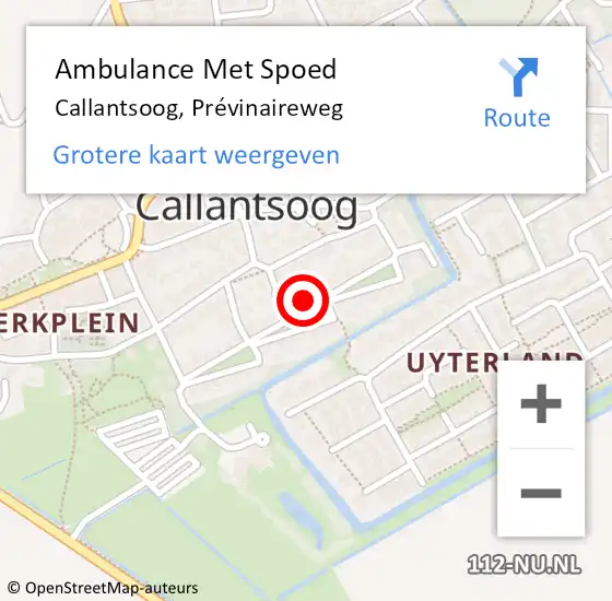 Locatie op kaart van de 112 melding: Ambulance Met Spoed Naar Callantsoog, Prévinaireweg op 25 maart 2024 11:37