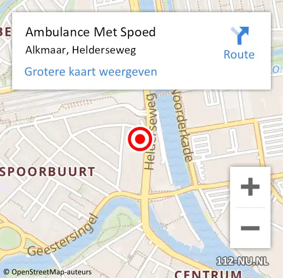 Locatie op kaart van de 112 melding: Ambulance Met Spoed Naar Alkmaar, Helderseweg op 25 maart 2024 11:55