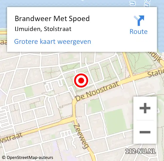 Locatie op kaart van de 112 melding: Brandweer Met Spoed Naar IJmuiden, Stolstraat op 25 maart 2024 12:11