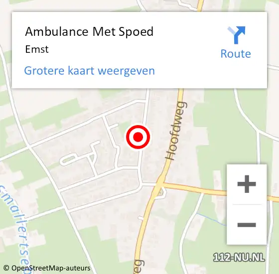Locatie op kaart van de 112 melding: Ambulance Met Spoed Naar Emst op 25 maart 2024 12:14