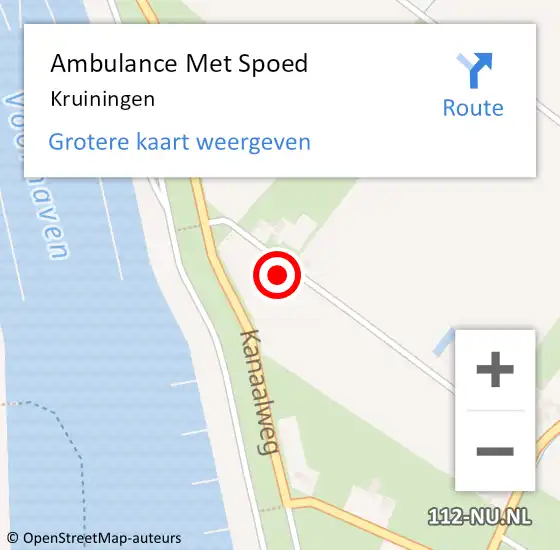 Locatie op kaart van de 112 melding: Ambulance Met Spoed Naar Kruiningen op 25 maart 2024 12:16