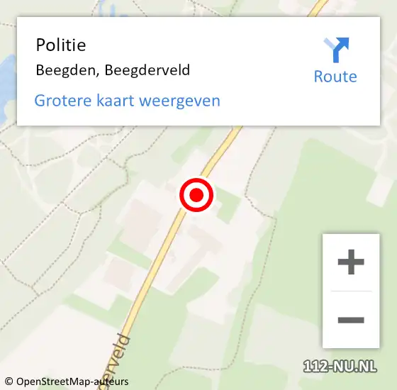 Locatie op kaart van de 112 melding: Politie Beegden, Beegderveld op 25 maart 2024 13:08