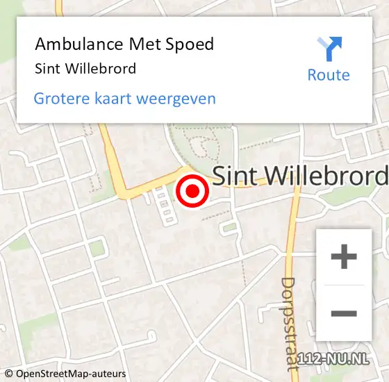 Locatie op kaart van de 112 melding: Ambulance Met Spoed Naar Sint Willebrord op 25 maart 2024 14:08