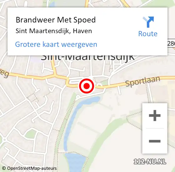 Locatie op kaart van de 112 melding: Brandweer Met Spoed Naar Sint Maartensdijk, Haven op 25 maart 2024 14:30