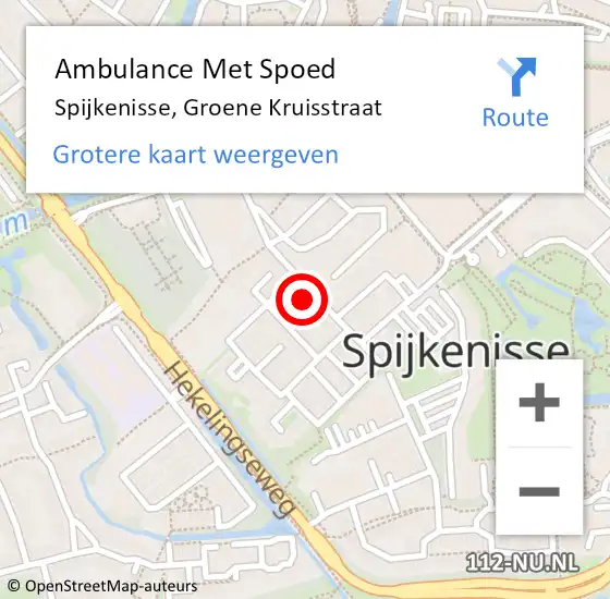Locatie op kaart van de 112 melding: Ambulance Met Spoed Naar Spijkenisse, Groene Kruisstraat op 25 maart 2024 14:54
