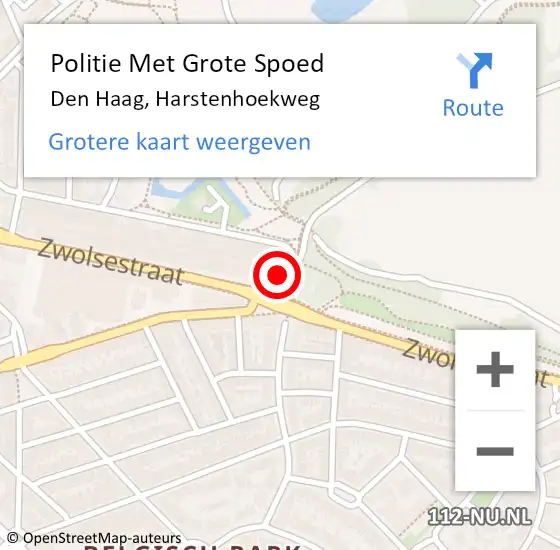 Locatie op kaart van de 112 melding: Politie Met Grote Spoed Naar Den Haag, Harstenhoekweg op 25 maart 2024 15:23
