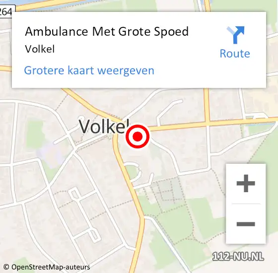 Locatie op kaart van de 112 melding: Ambulance Met Grote Spoed Naar Volkel op 25 maart 2024 15:25