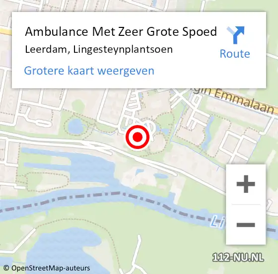 Locatie op kaart van de 112 melding: Ambulance Met Zeer Grote Spoed Naar Leerdam, Lingesteynplantsoen op 25 maart 2024 15:34