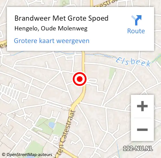 Locatie op kaart van de 112 melding: Brandweer Met Grote Spoed Naar Hengelo, Oude Molenweg op 25 maart 2024 15:34