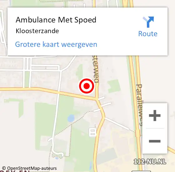 Locatie op kaart van de 112 melding: Ambulance Met Spoed Naar Kloosterzande op 25 maart 2024 16:04