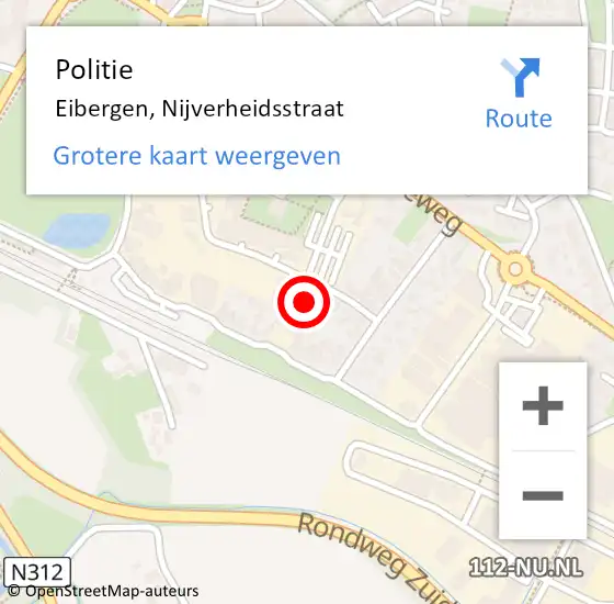 Locatie op kaart van de 112 melding: Politie Eibergen, Nijverheidsstraat op 25 maart 2024 16:17