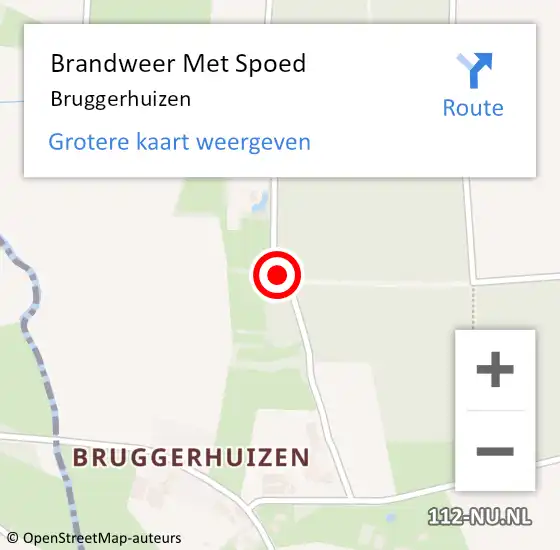 Locatie op kaart van de 112 melding: Brandweer Met Spoed Naar Bruggerhuizen op 30 september 2014 09:53