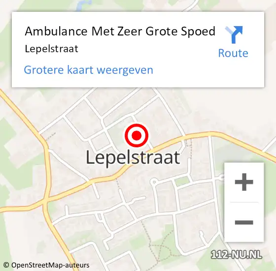 Locatie op kaart van de 112 melding: Ambulance Met Zeer Grote Spoed Naar Lepelstraat op 25 maart 2024 17:37