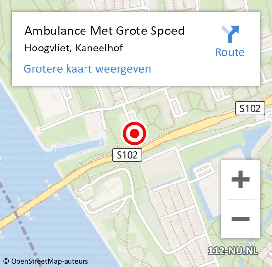 Locatie op kaart van de 112 melding: Ambulance Met Grote Spoed Naar Hoogvliet, Kaneelhof op 25 maart 2024 20:16