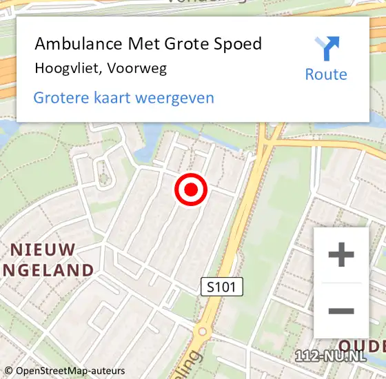 Locatie op kaart van de 112 melding: Ambulance Met Grote Spoed Naar Hoogvliet, Voorweg op 25 maart 2024 20:23