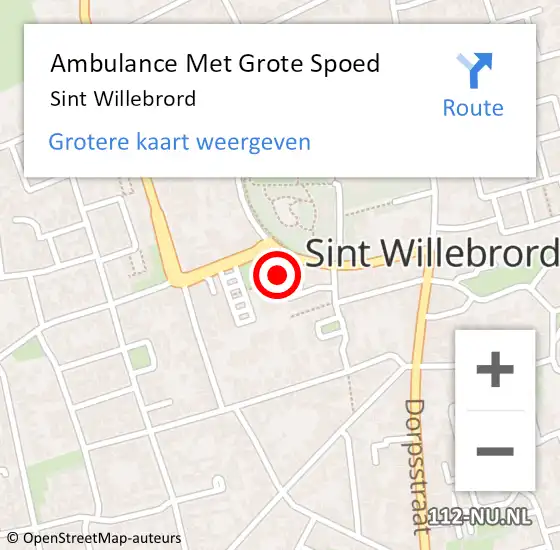 Locatie op kaart van de 112 melding: Ambulance Met Grote Spoed Naar Sint Willebrord op 25 maart 2024 20:54
