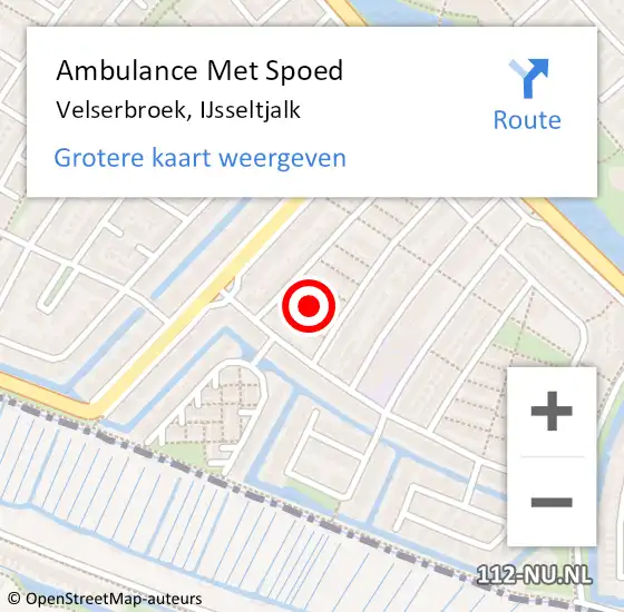 Locatie op kaart van de 112 melding: Ambulance Met Spoed Naar Velserbroek, IJsseltjalk op 25 maart 2024 21:38