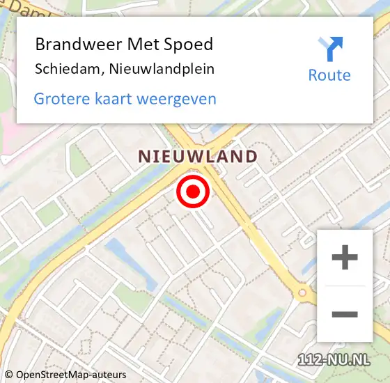 Locatie op kaart van de 112 melding: Brandweer Met Spoed Naar Schiedam, Nieuwlandplein op 25 maart 2024 22:22