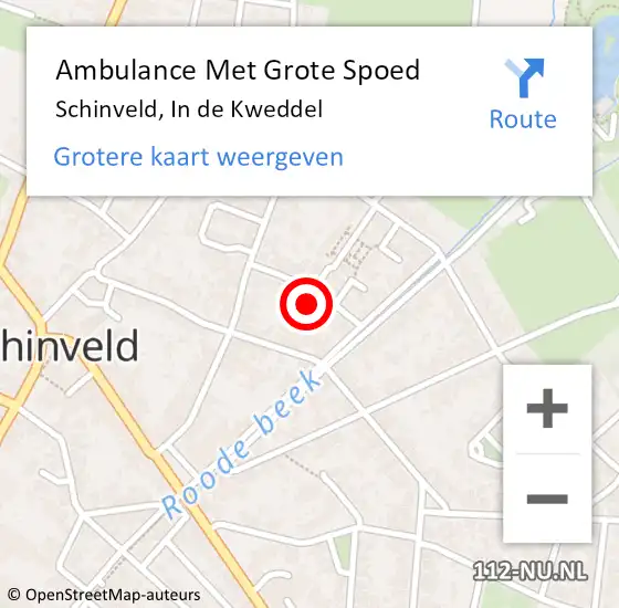 Locatie op kaart van de 112 melding: Ambulance Met Grote Spoed Naar Schinveld, In de Kweddel op 30 september 2014 10:13