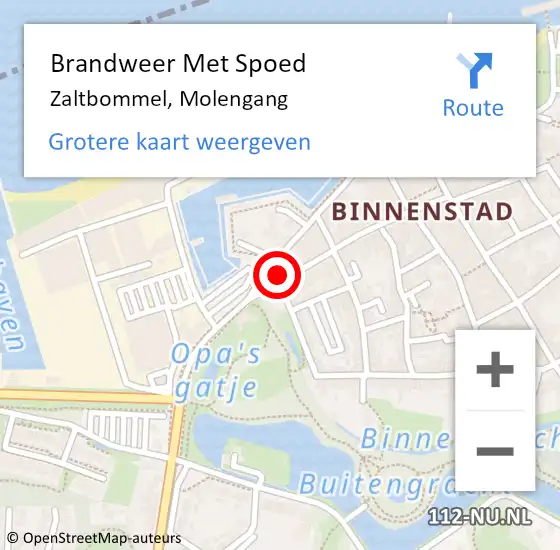 Locatie op kaart van de 112 melding: Brandweer Met Spoed Naar Zaltbommel, Molengang op 25 maart 2024 23:21