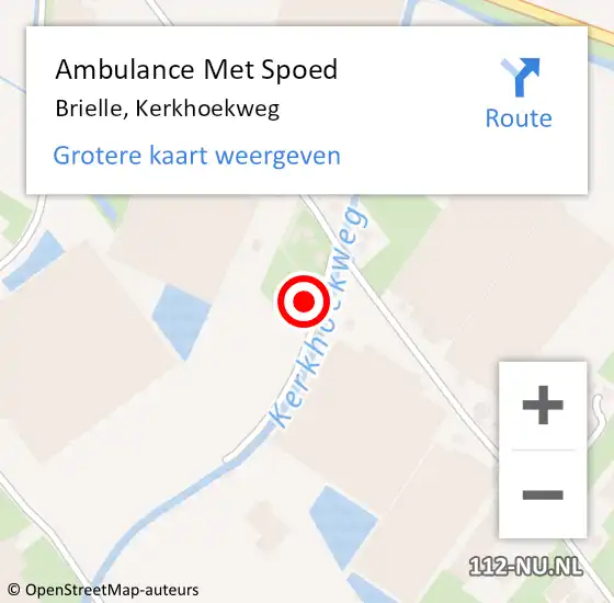 Locatie op kaart van de 112 melding: Ambulance Met Spoed Naar Brielle, Kerkhoekweg op 25 maart 2024 23:58