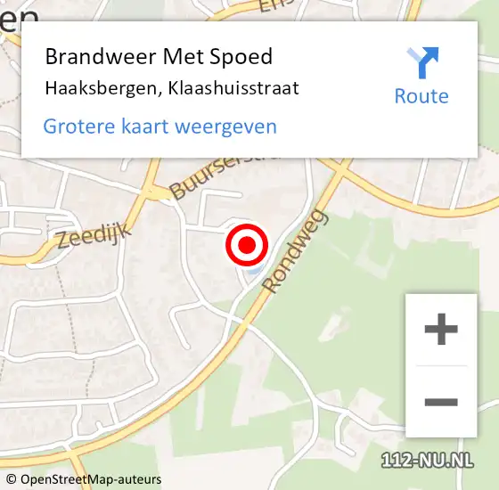Locatie op kaart van de 112 melding: Brandweer Met Spoed Naar Haaksbergen, Klaashuisstraat op 26 maart 2024 00:44