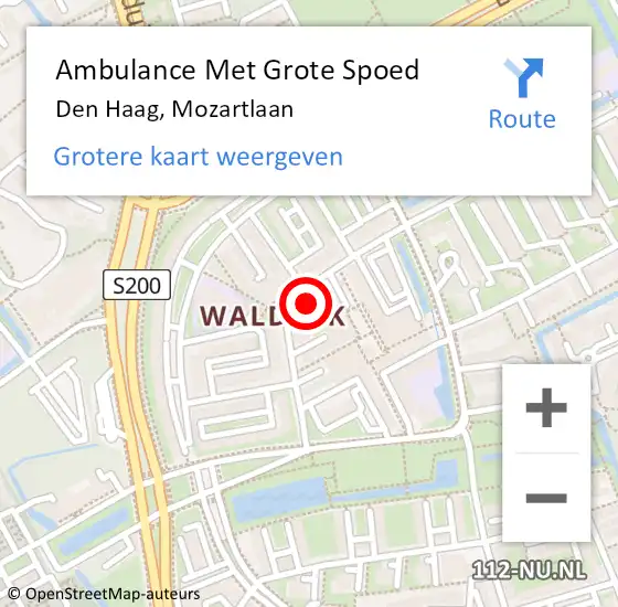 Locatie op kaart van de 112 melding: Ambulance Met Grote Spoed Naar Den Haag, Mozartlaan op 26 maart 2024 01:27