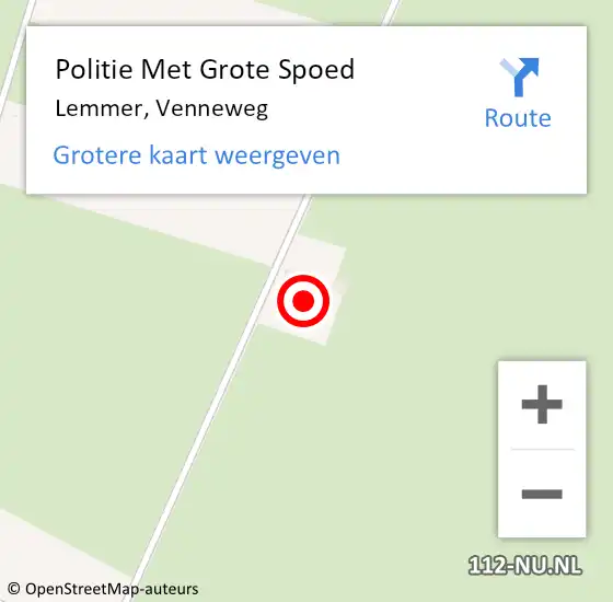 Locatie op kaart van de 112 melding: Politie Met Grote Spoed Naar Lemmer, Venneweg op 26 maart 2024 01:44
