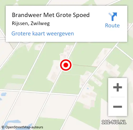 Locatie op kaart van de 112 melding: Brandweer Met Grote Spoed Naar Rijssen, Zwilweg op 26 maart 2024 06:08