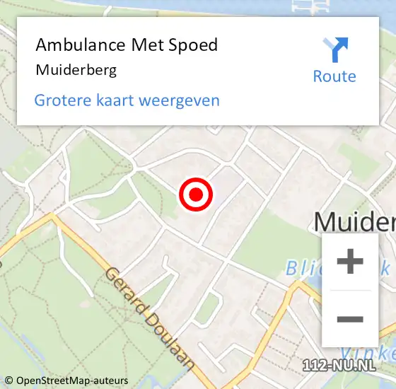Locatie op kaart van de 112 melding: Ambulance Met Spoed Naar Muiderberg op 26 maart 2024 06:40