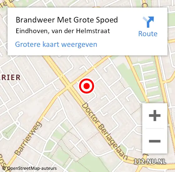 Locatie op kaart van de 112 melding: Brandweer Met Grote Spoed Naar Eindhoven, van der Helmstraat op 26 maart 2024 07:01