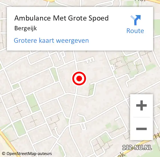Locatie op kaart van de 112 melding: Ambulance Met Grote Spoed Naar Bergeijk op 26 maart 2024 07:21