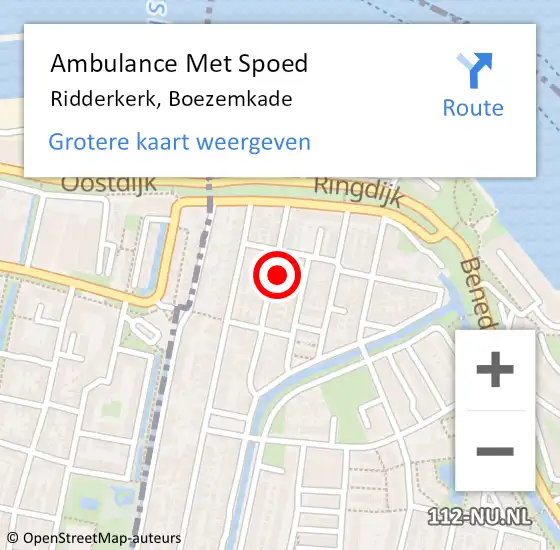 Locatie op kaart van de 112 melding: Ambulance Met Spoed Naar Ridderkerk, Boezemkade op 26 maart 2024 08:24