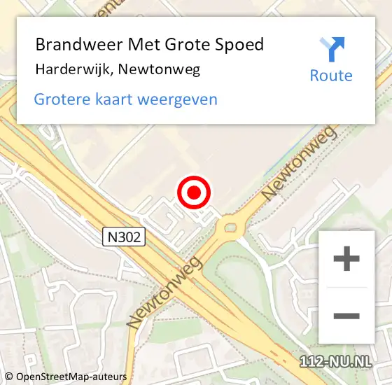 Locatie op kaart van de 112 melding: Brandweer Met Grote Spoed Naar Harderwijk, Newtonweg op 26 maart 2024 08:40