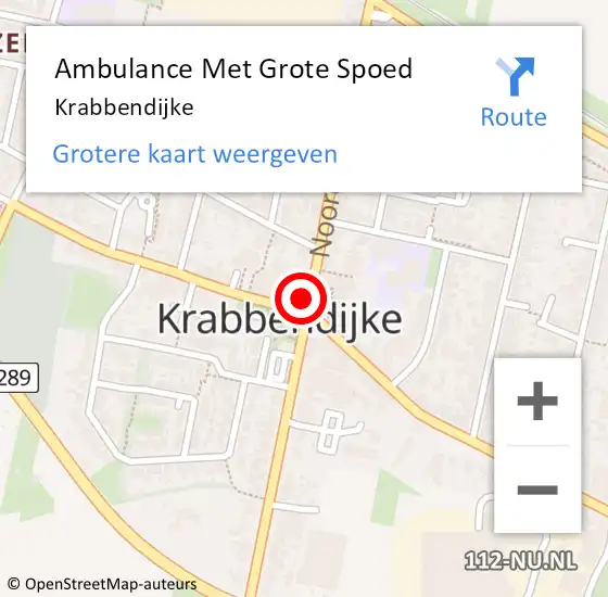 Locatie op kaart van de 112 melding: Ambulance Met Grote Spoed Naar Krabbendijke op 26 maart 2024 08:47