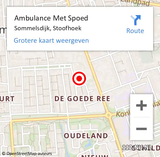 Locatie op kaart van de 112 melding: Ambulance Met Spoed Naar Sommelsdijk, Stoofhoek op 26 maart 2024 08:48