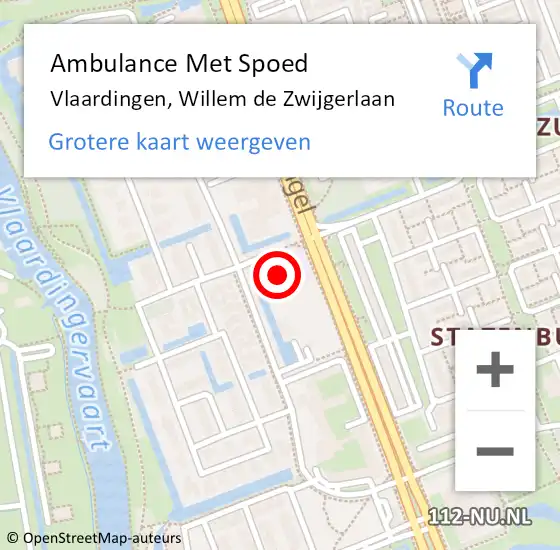 Locatie op kaart van de 112 melding: Ambulance Met Spoed Naar Vlaardingen, Willem de Zwijgerlaan op 26 maart 2024 09:09