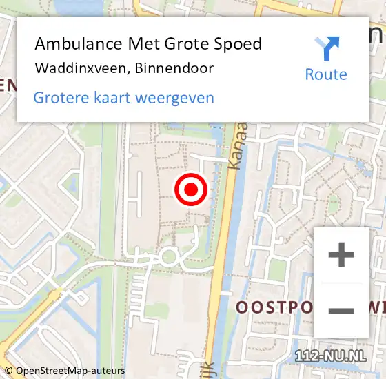 Locatie op kaart van de 112 melding: Ambulance Met Grote Spoed Naar Waddinxveen, Binnendoor op 26 maart 2024 09:22