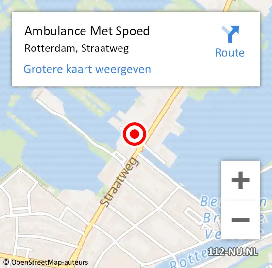 Locatie op kaart van de 112 melding: Ambulance Met Spoed Naar Rotterdam, Straatweg op 26 maart 2024 10:08