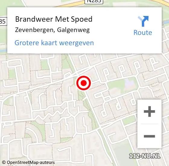 Locatie op kaart van de 112 melding: Brandweer Met Spoed Naar Zevenbergen, Galgenweg op 26 maart 2024 10:15