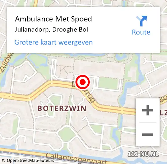 Locatie op kaart van de 112 melding: Ambulance Met Spoed Naar Julianadorp, Drooghe Bol op 26 maart 2024 10:25