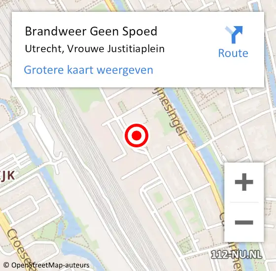 Locatie op kaart van de 112 melding: Brandweer Geen Spoed Naar Utrecht, Vrouwe Justitiaplein op 26 maart 2024 10:49
