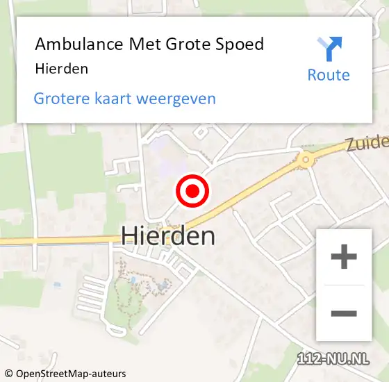 Locatie op kaart van de 112 melding: Ambulance Met Grote Spoed Naar Hierden op 26 maart 2024 10:57