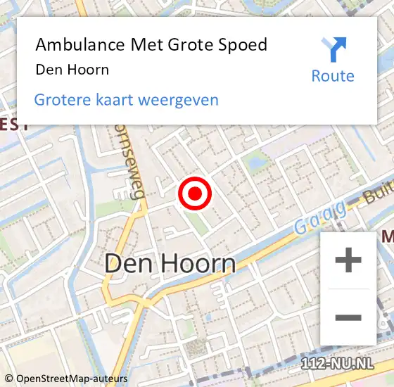 Locatie op kaart van de 112 melding: Ambulance Met Grote Spoed Naar Den Hoorn op 26 maart 2024 11:34