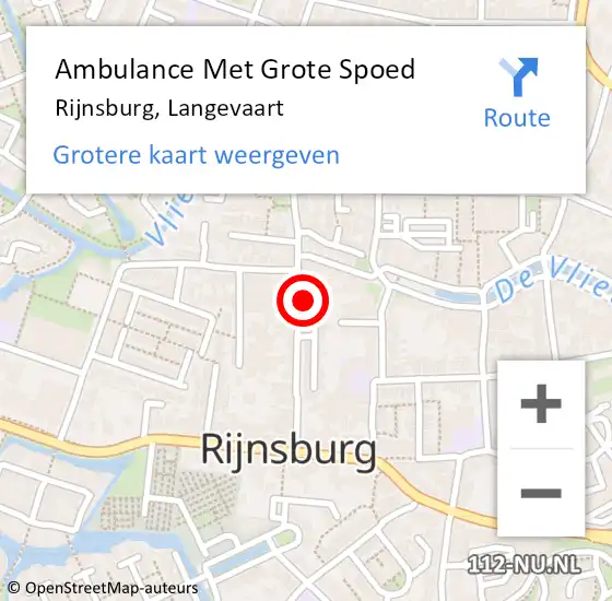 Locatie op kaart van de 112 melding: Ambulance Met Grote Spoed Naar Rijnsburg, Langevaart op 26 maart 2024 11:56