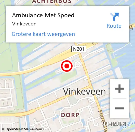 Locatie op kaart van de 112 melding: Ambulance Met Spoed Naar Vinkeveen op 26 maart 2024 11:58